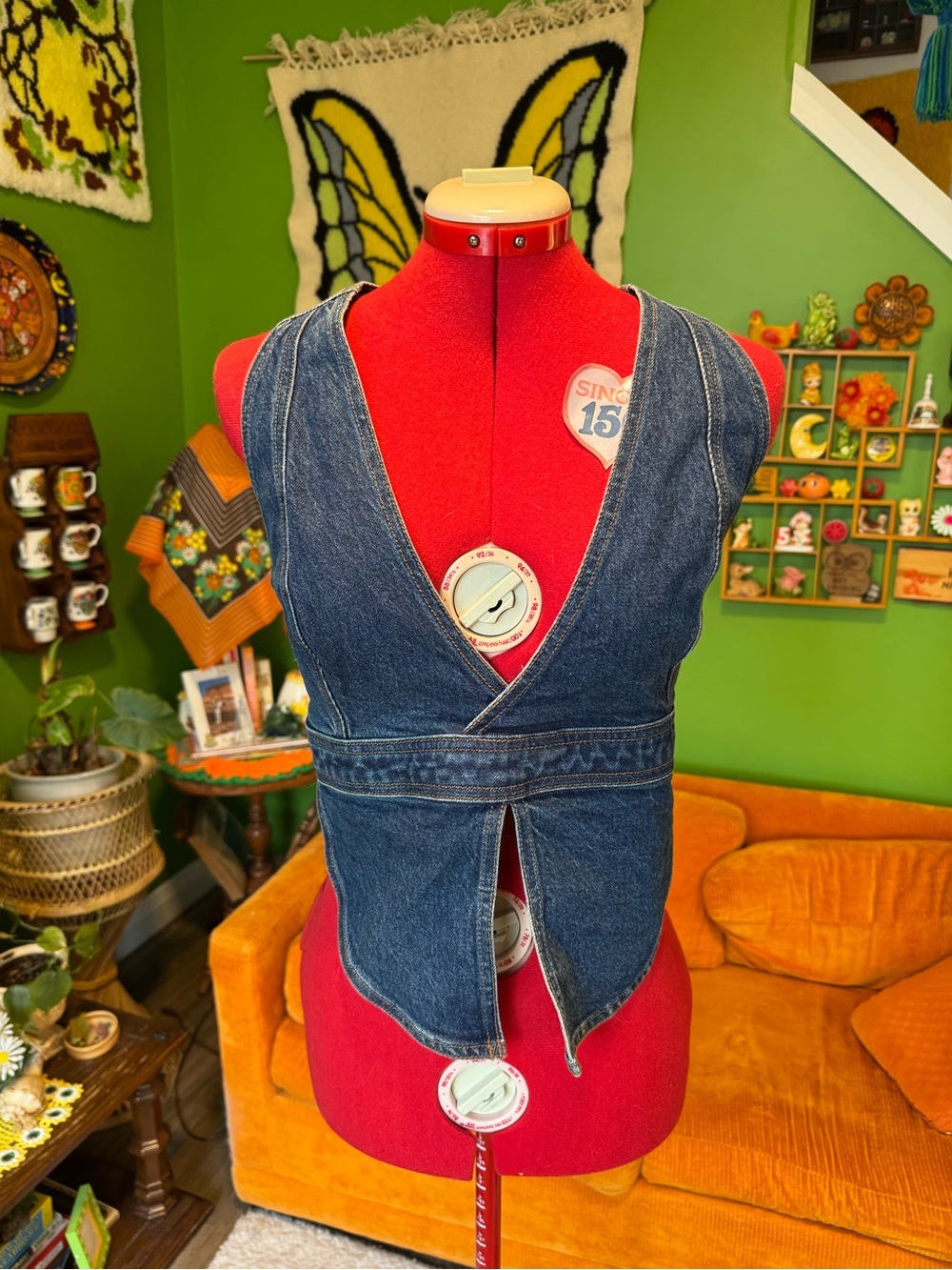 American Eagle Outfitters Denim Wrap Tank Top - Blue
